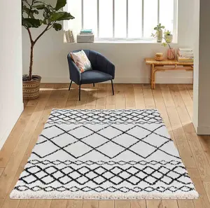 Moroccan Berber Shaggy Rugs Living Room Mixed Diamond Stone 80x150 cm