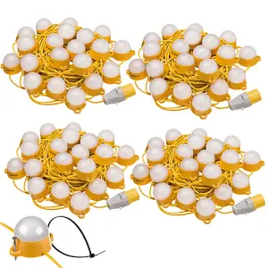 110V LED Festoon Kit Interconnectable Site Lighting 4x 50m