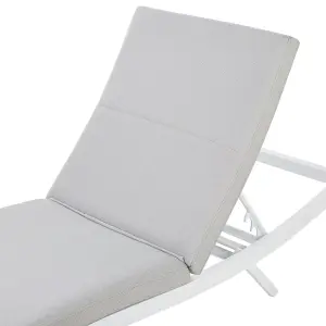 Sun Lounger Metal Light Grey AMELIA