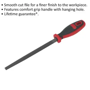 200mm Smooth Cut 3-Square Engineers File with Comfort Grip and Hanging Hole