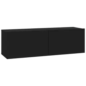 Berkfield 6 Piece TV Cabinet Set Black Engineered Wood