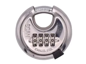 High-Security Scan Stainless Steel Disk Type Combination Padlock - 70mm