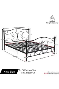 Vida Designs Chicago Black 5ft King Size Metal Bed Frame