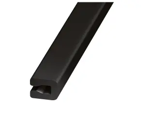 Black Polyvinyl chloride (PVC) Unequal U-shaped Angle profile, (L)1m (W)7mm (D)4mm (T)1mm