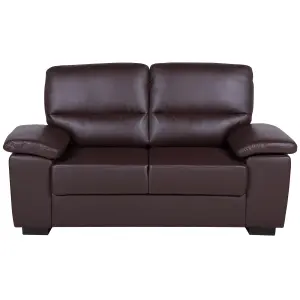 2 Seater Faux Leather Sofa Brown VOGAR