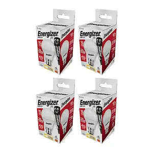 Energizer LED BC (B22) Opal GLS Non-Dimmable Bulb, Warm White 470 lm 4.9W (Pack of 4)