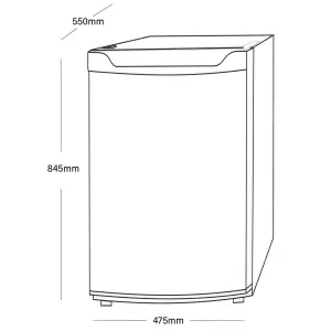 SIA LFIWH 48cm White Free Standing Under Counter Fridge With 3 star Ice Box