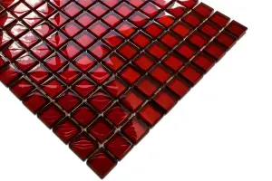 Glass mosaic on mesh for bathroom or kitchen 300mm x 300mm - Pomerol wine