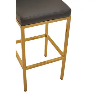 Madeline Upholstered Counter Stool with Metal Frame Gold / Grey