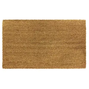 JVL Manor Plain Natural Coir Backed Door Mat, Latex, 40x60cm, Brown