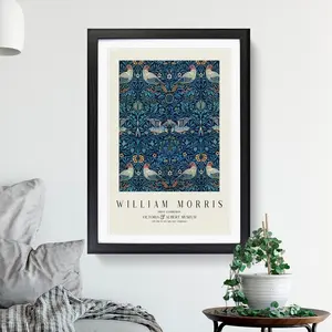 Birds Vol.3 by William Morris - Picture Frame Art Prints Black / 65cm H x 48cm W x 2cm D