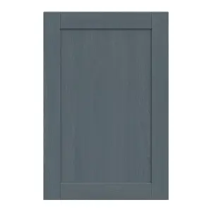 Alpinia Matt dusk blue wood effect Shaker Tall wall Cabinet door (W)600mm (H)895mm (T)18mm