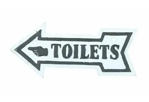 Toilets Wall Plaque Sign - Cast Iron - L1 x W25 x H6 cm