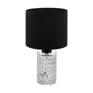 EGLO Sapuara Clear Crystal Glass & Fabric Modern Table Lamp