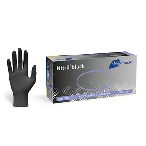 Nitrile Gloves Black Heavy Duty Powder-Free Disposable Box Of 100 - Large