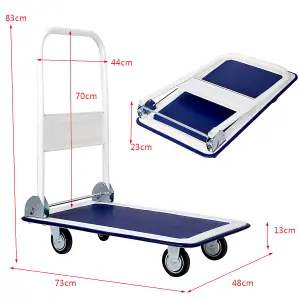 Costway Folding Push Cart Dolly Moving Hand Truck Rolling Flatbed Platform Cart 150KG