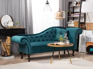 Right Hand Chaise Lounge Velvet Teal LATTES