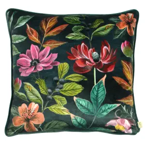 Evans Lichfield Midnight Garden Floral Rectangular Feather Rich Cushion