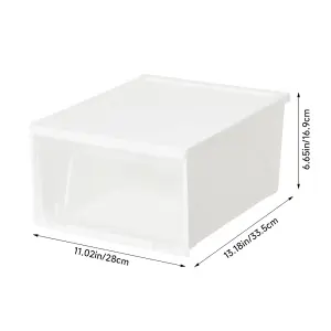 Stackable Plastic Shoe Box Shoe Storage 3Pcs in White