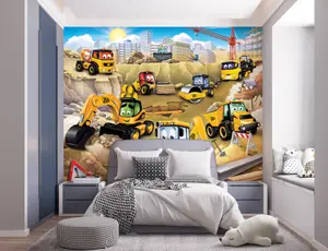 Walltastic My First JCB Multicolour Smooth Wallpaper Mural 8ft high x 10ft wide