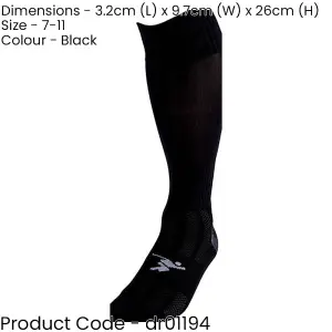 ADULT SIZE 7-11 Pro Football Socks - PLAIN BLACK - Ventilated Toe Protection