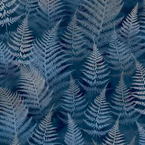 Clarissa Hulse Woodland Fern French Navy Smooth Wallpaper