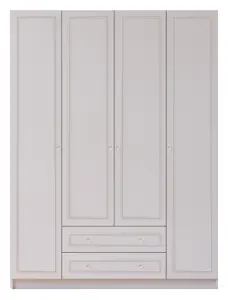 GISELLE 4 Door 2 Drawer White Wardrobe