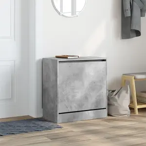 Shoe Cabinet Concrete Grey 60x34x63.5 cm Engineered Wood