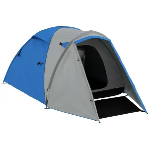 Outsunny 2 Man Camping Tent with Living Area, 2000mm Waterproof, Blue