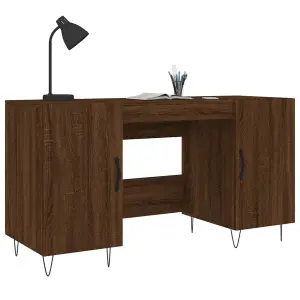 Berkfield Desk Brown Oak 140x50x75 cm Engineered Wood