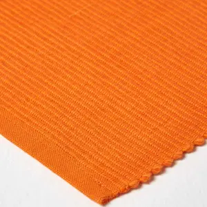 Homescapes Cotton Plain Orange Pack of 2 Placemats