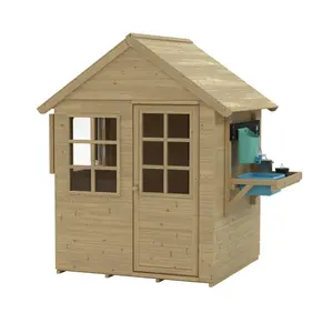 Foxglove Cottage Playhouse with Early Fun Mud Kitchen Accessory and Shutters - FSC certified