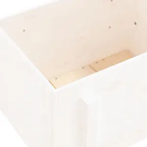 Berkfield Garden Planter White 62x50x57 cm Solid Wood Pine