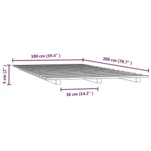 Berkfield Bed Frame 100x200 cm Solid Wood Pine