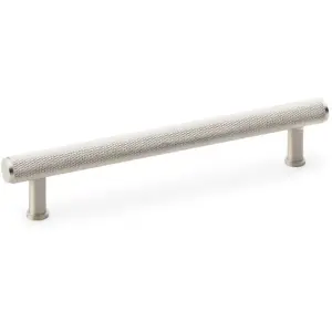 Knurled T Bar Pull Handle - Satin Nickel - 160mm Centres Premium Drawer Door