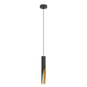 EGLO Barbotto Black & Gold Steel Modern Pendant Light