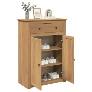 Berkfield Shoe Cabinet Panama 80x40x114 cm Solid Wood Pine