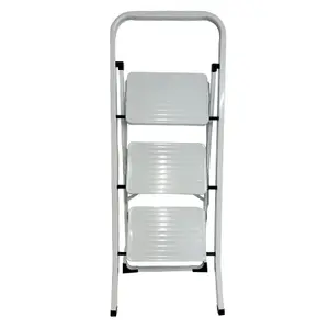 Foldable 3 Tread Step Ladder Non Slip Portable Stepladder Safety Steel Steps