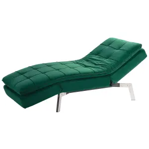 Velvet Chaise Lounge Emerald Green LOIRET