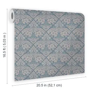 Laura Ashley Margam Newport Blue Classical Smooth Wallpaper