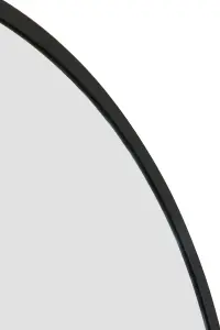 MirrorOutlet The Fenestra Black Edged Circular Modern Wall Mirror 47" 120CM Diameter