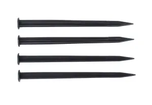 Nicoman 1m Flexi Landscape Black Plastic Invisible Lawn Edging Garden Border - Pack of  4 + 16 Pegs