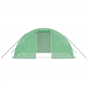 Berkfield Greenhouse with Steel Frame Green 8 m2 4x2x2 m