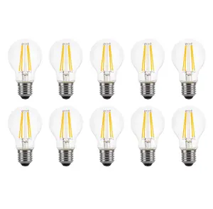 100w Equivalent LED Traditional Looking Filament Light Bulb A60 GLS E27 Screw 6.6w LED - Warm White - Pack of 10