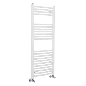 Rinse Curved Bathroom Heated Towel Rail Warmer Radiator Central Heating White - 1200x500mm