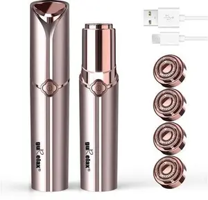 Facial Hair Remover For Women Upgraded, USB Rechargeable Painless Hair Removal, Portable Face Shavers For Women Epilator (Gold Facial Hair Remover