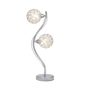 The Lighting Edit Ida Crystal spiral Chrome effect Table lamp