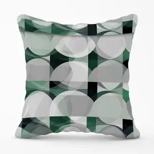 Geometric Grey Green Cushions 60cm x 60cm