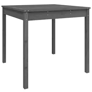 Berkfield Garden Table Grey 82.5x82.5x76 cm Solid Wood Pine