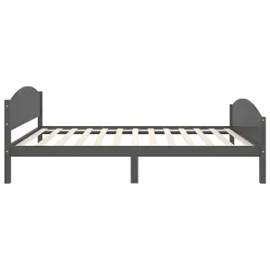 Berkfield Bed Frame Dark Grey Solid Pine Wood 120x200 cm